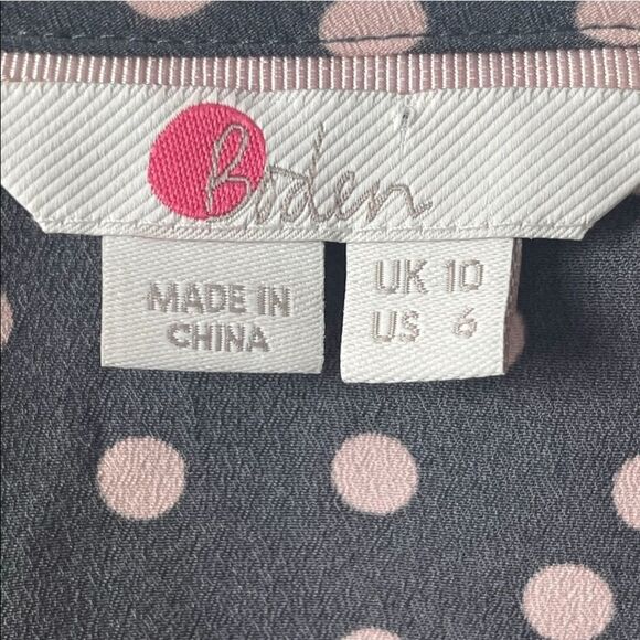 Boden grey long sleeved blouse with pink polka dots - Picture 8 of 10